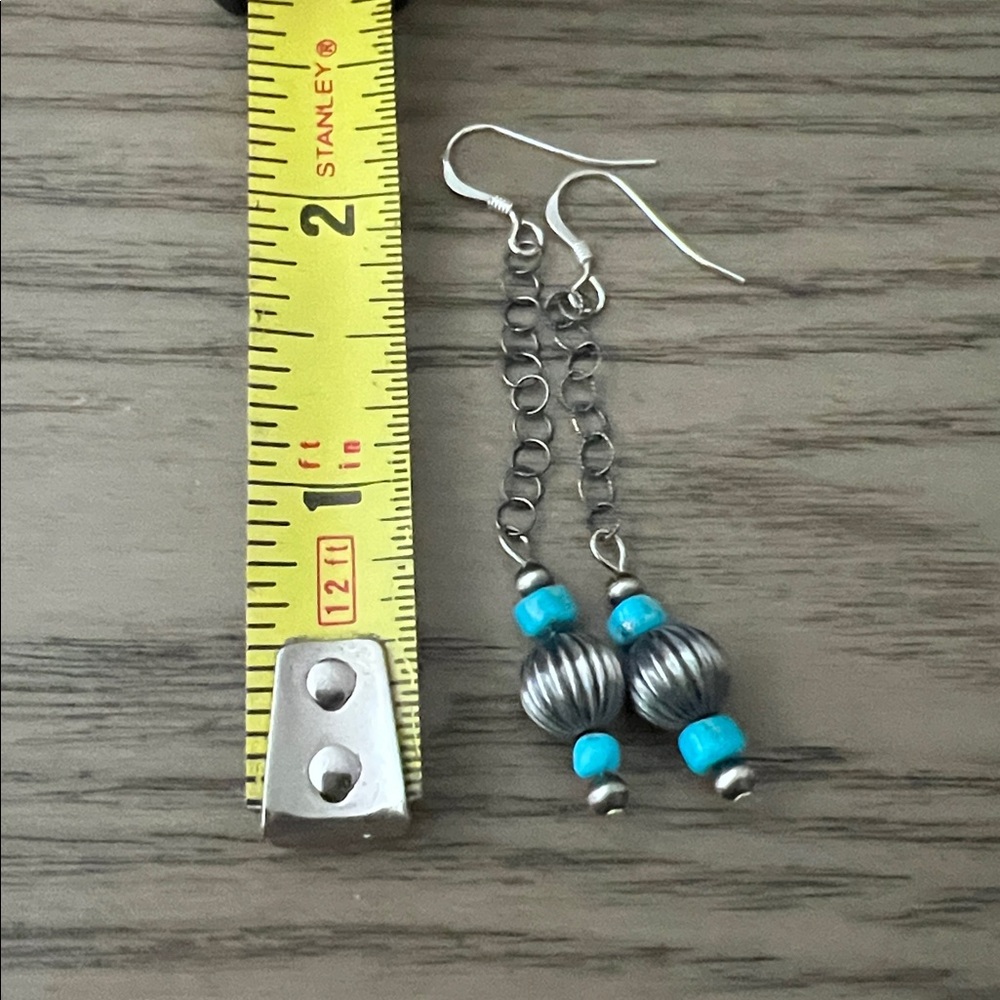 Turquoise Sterling Silver Dangles - image 2